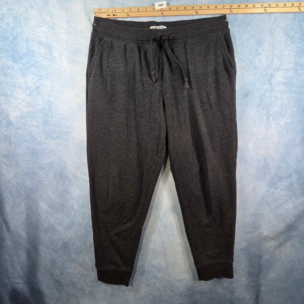 Orvis Mens Charcoal Gray Heather Joggers Drawstring Sweatpants Size Large